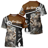 Maxcorners Boar Hunting Brown Camo Snow Winter 3D Shirt For Hunting Season Hunting Clothes For Hunters LM1109