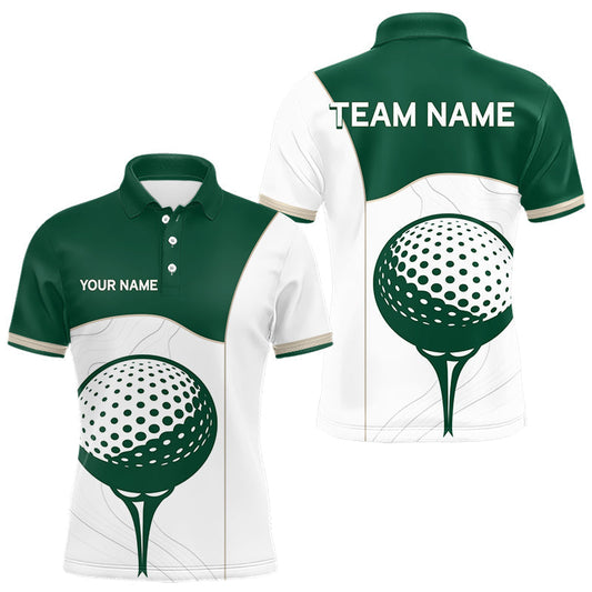 Maxcorners Green White Golf Ball Mens Golf Polo Shirts Custom Golf Clothing For Gentleme LM1005