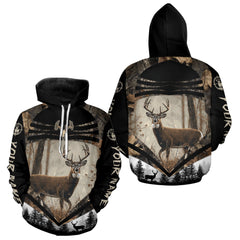 Maxcorners Best Deer Hunting Shirt 3D Custom Name Hoodie, Hunting Sweatshirt for Men LM1112