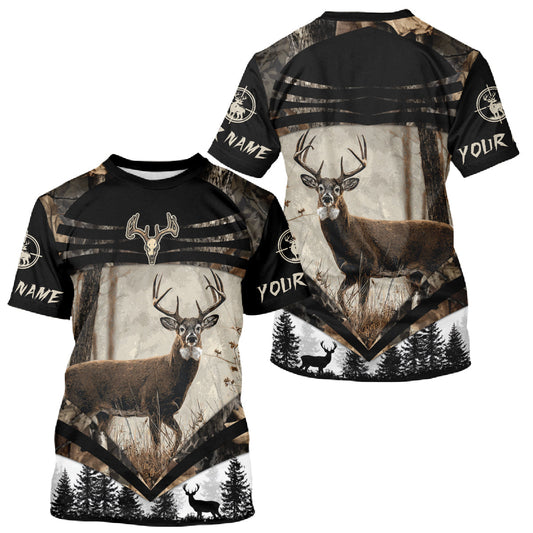 Maxcorners Best Deer Hunting Shirt 3D Custom Name Hoodie, Hunting Sweatshirt for Men LM1112