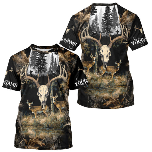 Maxcorners Deer Hunting Gift, Personalized Whitetail Deer Hunting 3D All Over Printed Camo Hoodie LM1112