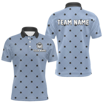 Maxcorners Personalized Mens Golf Jersey Spade Argyle Pattern, Performance Sportswear Golf Polo Shirt