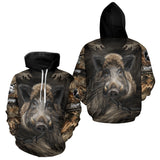 Maxcorners Personalized Wild Boar Hunting Camo Full Printing Shirts Boar Hunting Gifts Gift for Hunters LM1809