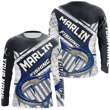 Maxcorners Personalized Marlin Fishing Jerseys For Fishing Team, Marlin Fishing Shirts Long Sleeve LM1705