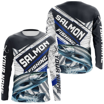 Maxcorners Personalized Chinook Salmon Fishing Jerseys For Fishing Team, Salmon Fishing Shirts Long Sleeve LM1705