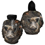 Maxcorners Personalized Wild Boar Hunting Camo Full Printing Shirts Wild Hog Hunting Gift for Hunters LM1809