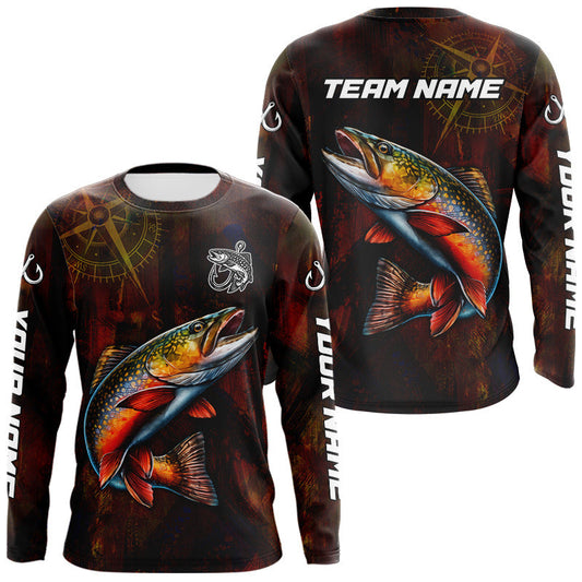 Maxcorners Brook Trout Fishing Camo Long Sleeve Fishing Shirts, Personalized Fishing Gifts LM1501