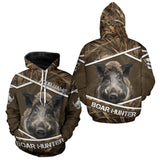 Maxcorners Personalized Wild Boar Hunting Camo Full Printing Shirts, Boar Hunting Gifts, Hunting Season LM1109