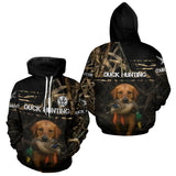 Maxcorners Mallard Duck Hunting Yellow Lab Custom Name 3D All Over Print Shirt, Lab Dog Hunting Gifts LM1109
