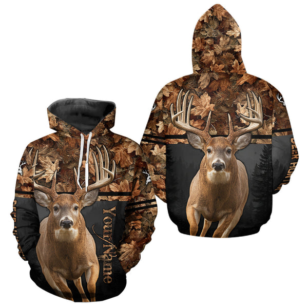 Maxcorners Best Custom Camo Autumn Whitetail Deer Hunting Shirt With Full All-Over 3D For Deer Hunter LM2509