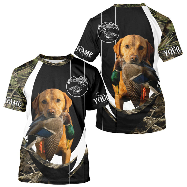 Maxcorners Duck Hunting Waterfowl Camouflage Shirt with Labrador Retriever, Custom Name Hunting Season LM1109
