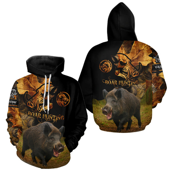 Maxcorners Personalized Wild Hog Hunting Camouflage Full Printing Shirts, Custom Name, Hunting Season LM1109