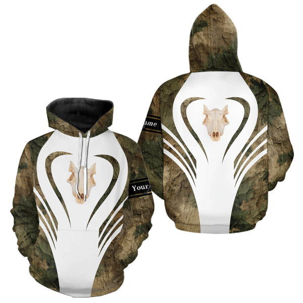 Maxcorners Best Wild Boar Hunting Shirt Camo Custom Name Skull Boar Hunting Clothes For Hunters LM2509