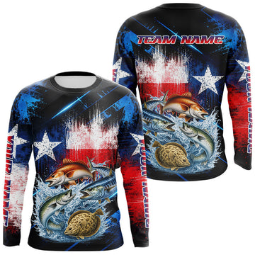 Maxcorners Texas Grand Slam Custom Fishing Shirts Long Sleeve, Texas Flag Fishing Jerse LM0503