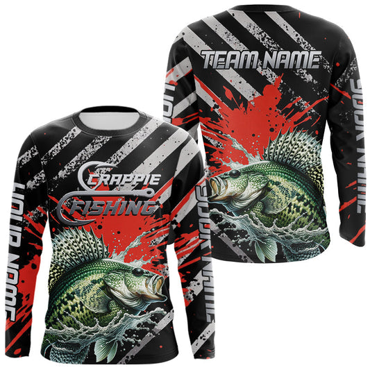 Maxcorners Custom Crappie Long Sleeve Tournament Fishing Shirts, Crappie Fishing Jerseys LM1005