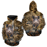 Maxcorners Wild Boar Hunting Camo Custom Name Shirts, Personalized Boar Hunting Clothes, Hunting Gifts LM1109