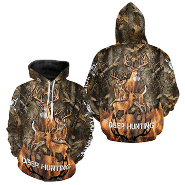 Maxcorners Deer Hunting Custom Name 3D All Over Printed Shirts, Deer Hunting Hoodie, Hunting Season LM1112
