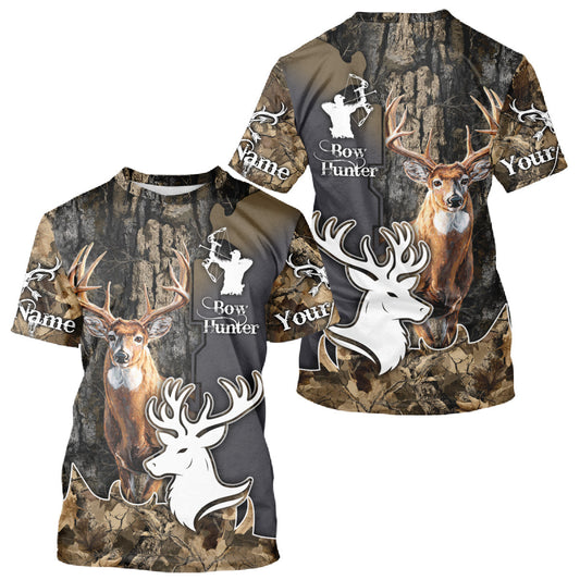 Maxcorners Personalized Deer Hunting 3D All Over Printed Hoodie Brown Leaves Camo, Hunting accessories LM1112
