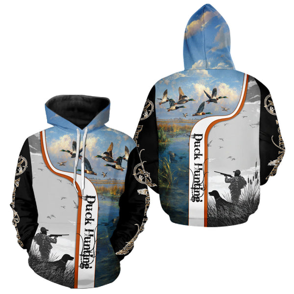 Maxcorners Personalized Duck Hunting Custom Name All Over Print Shirts, Duck Hunting Gifts LM1109