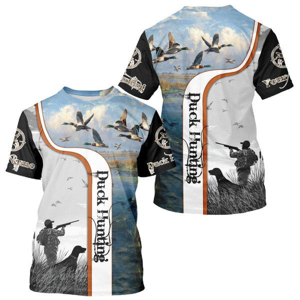 Maxcorners Personalized Duck Hunting Custom Name All Over Print Shirts, Duck Hunting Gifts LM1109