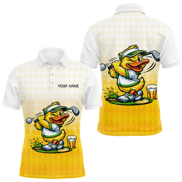 Maxcorners Funny Frog Green Mens Golf Polo Shirt Custom Men Golf Top, Personalized Golf Gifts
