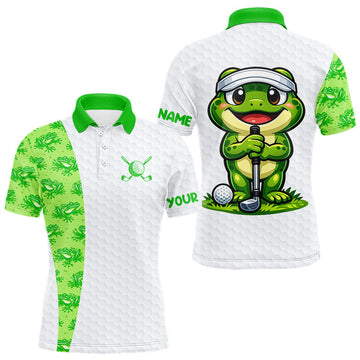 Maxcorners Funny Golf Skull Tropical Pattern Golf Polo Shirt Custom Name Golf Shirts For Mens