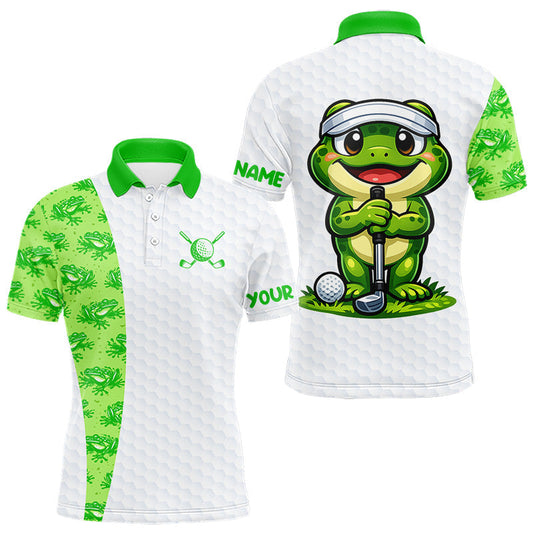 Maxcorners Funny Golf Skull Tropical Pattern Golf Polo Shirt Custom Name Golf Shirts For Mens
