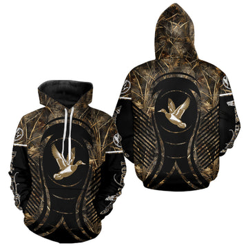 Maxcorners Duck Hunting Camouflage 3D Printed Custom Name Shirts for Hunter, Duck Hunting Gifts NBT179 LM0210