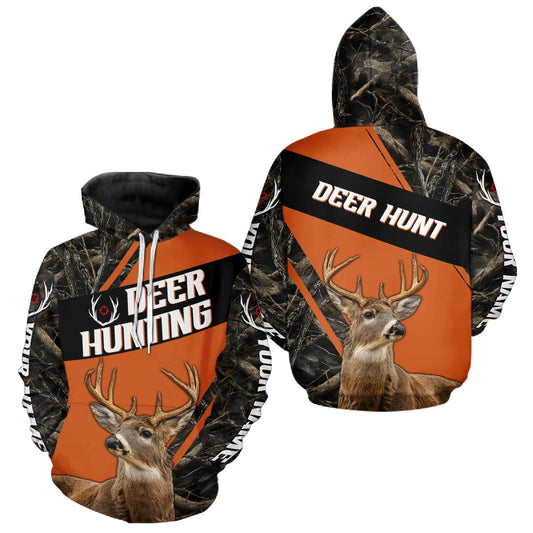 Maxcorners Custom Orange Camo 3D Animal Deer Hunting Shirt Best Hunting Clothes For Deer Season LM0611