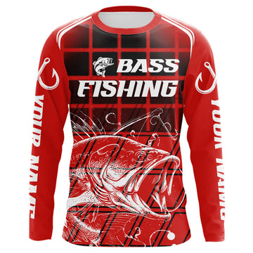 Maxcorners Largemouth Bass Fishing Shirts Long Sleeve Bass Fishing Tournament Jerseys, Fishing Gifts LM1501