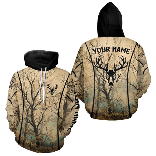 Maxcorners Deadwood Hunter Custom Name Long Sleeve, Hoodie Shirt For Deer hunters LM0409