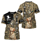 Maxcorners Duck Hunting Labrador Retriever 3D All Over Printed Camouflage Shirts, Duck Hunting Clothes LM1109