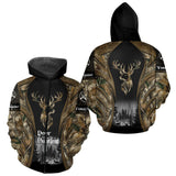 Maxcorners Brown Camo Deer Hunting 3D Prints Custom Name Shirts, Deer Hunting Clothes, Hunting Gifts LM1109