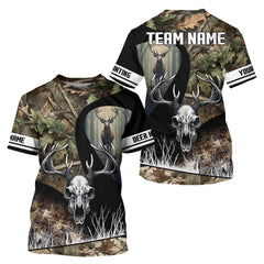 Maxcorners Camo Deer Hunting Shirt with Antlers Skull – Personalized Hunting Clothes, Hunting Gifts for Men LM2608