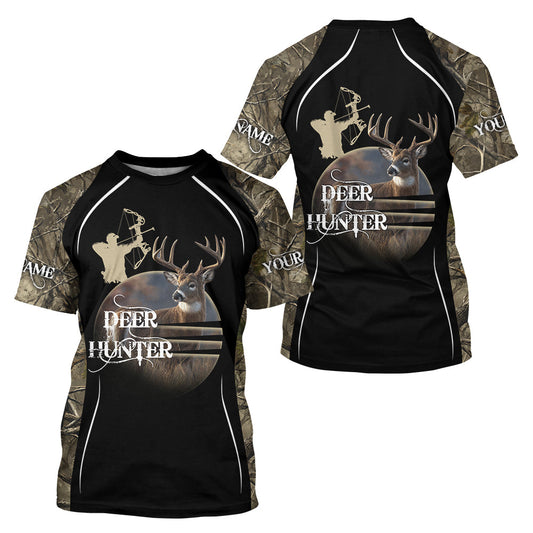 Maxcorners Deer Bow Hunting Camouflage Custom Name Shirts, Personalized Deer Hunting Clothes, Hunting Gifts LM0409