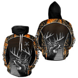 Maxcorners Custom Whitetail Deer Hunting Orange Camouflage with Buck Head 3D Printed Shirts, Hunting Gifts LM1610