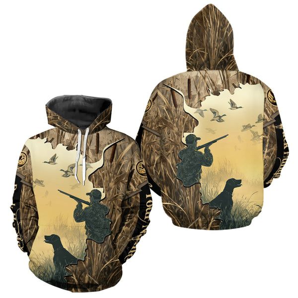 Maxcorners Mallard Duck Hunting Waterfowl Camouflage Shirts, Personalized Duck Hunting Gifts LM1109