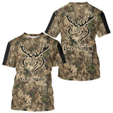 Maxcorners Deer Hunting Camouflage Customize Name 3D All Over Printed Shirts Hunting Outfits for Hunters LM1109