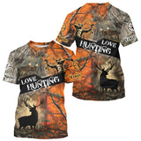Maxcorners Personalized Deer Hunting Shirt 3D All Over Print Orange Camo Hunting Clothes LM1109