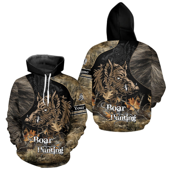 Maxcorners Wild Boar Hunting Camouflage Personalized Shirts for Boar Hunter, Hunting Gifts LM1809