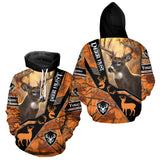 Maxcorners Deer Hunting Orange Camouflage 3D Printing Custom Name Shirts, Best Deer Hunting Shirts for Men LM2509