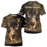 Maxcorners Custom Brown Camo with US Flag Deer Hunting Shirts for Men, Deer Hunting Clothes, Hunting Gifts LM2608