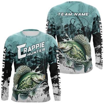 Maxcorners Personalized Crappie Fishing Jersey, Team Crappie Fishing Long Sleeve Tournament Shirts LM1005