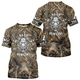 Maxcorners Personalized Wild Boar Hunting Camouflage Customize Name 3D All Over Printed Boar Hunting Shirts LM1109