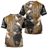 Maxcorners Duck Hunting with Black Lab Custom Name 3D All Over Print Camo Shirt, Hunting Gifts for Hunters LM1109