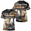 Maxcorners Red Deer Hunting Autumn Camo Custom Name American Flag - Best Gift Ideas for Hunters LM2608