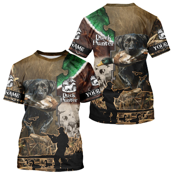 Maxcorners Duck Hunting with Dog Black Labs 3D All Over Printing Shirts for Men, Gifts for Duck Hunters LM2608