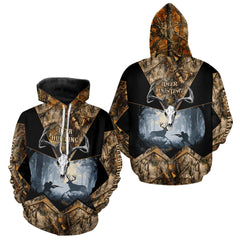 Maxcorners Custom 3D Deer Hunting Forest Camo with Big Buck Shirt for Men, Best Hunting Gifts for Hunters LM2608