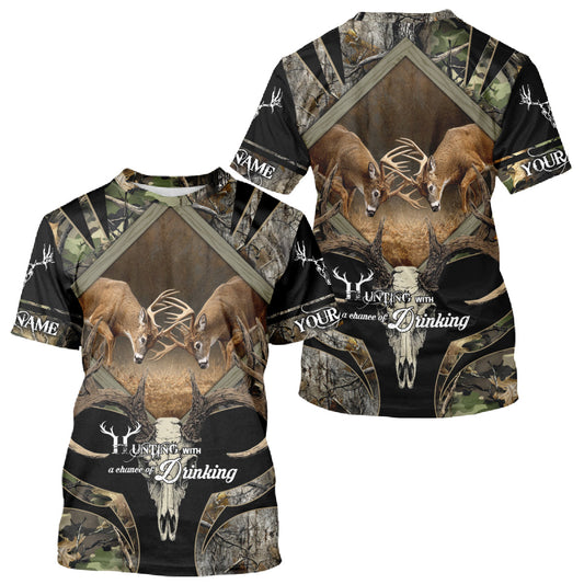 Maxcorners Personalized Mule Deer Hunting Forest Camo 3D All Over Printed Shirts, Best Deer Hunting Gifts for Men LM2608