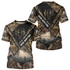 Maxcorners Deer Hunting Shirt Custom Name 3D All Over Print with Deer Skull & Brown Camo For Deer Hunters LM2608